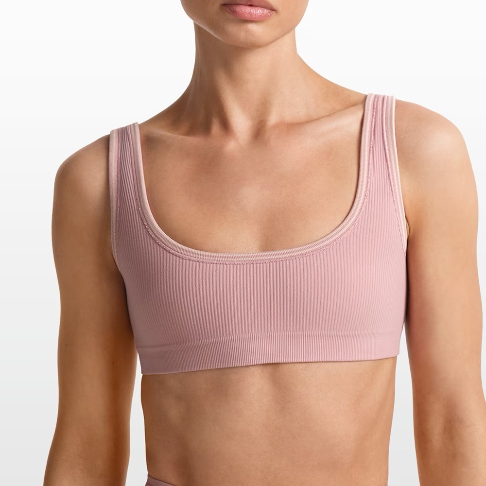 Skims x Nike- Ribbed seamless Pink micro scoop Sports Bra- XL - Picture 9 of 10